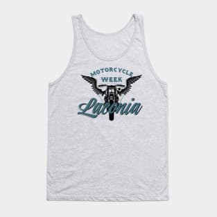 Laconia motorcycle week logo style - black and blue Tank Top